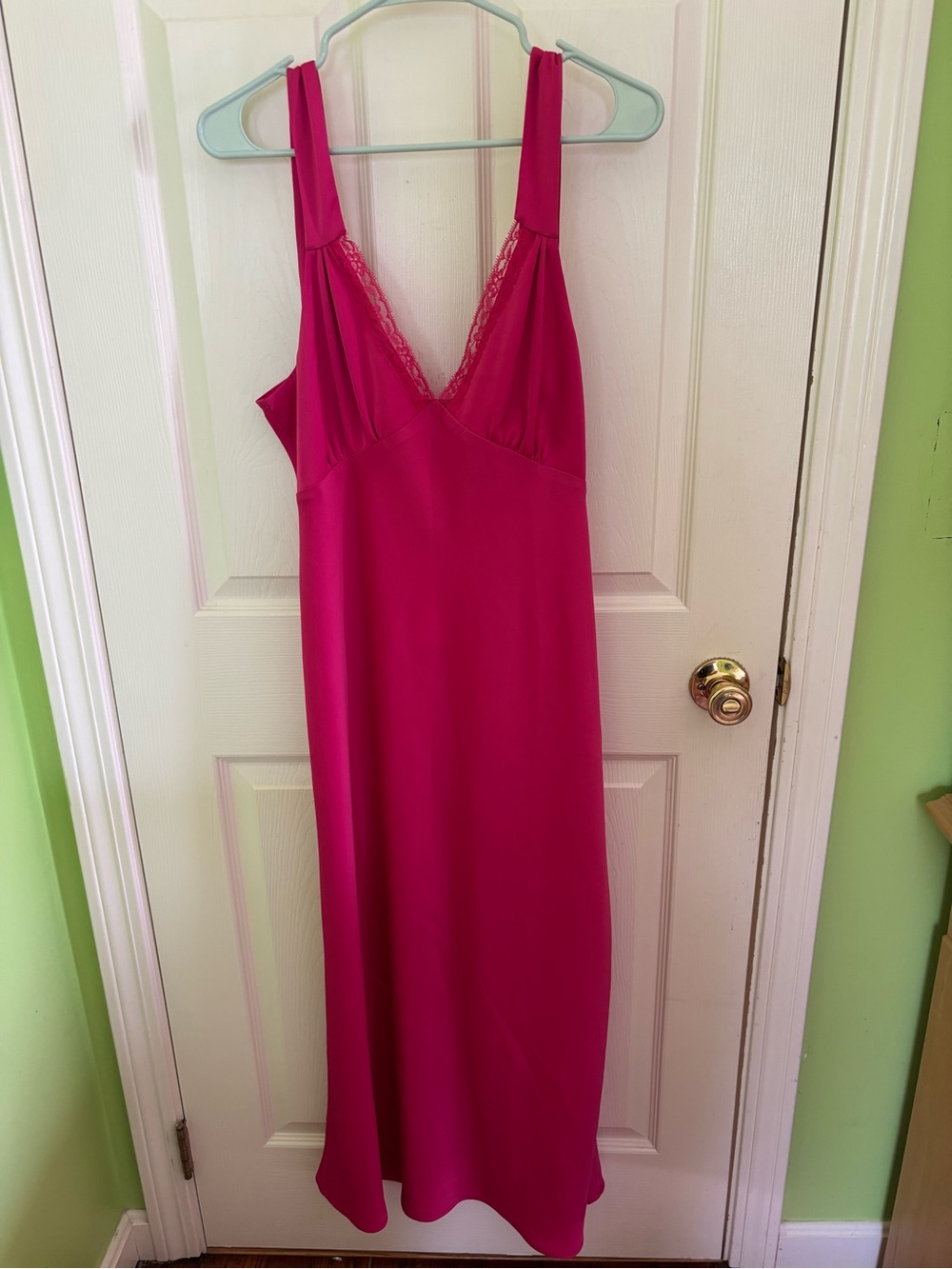 Hot Pink Lace Slip Dress Size Large